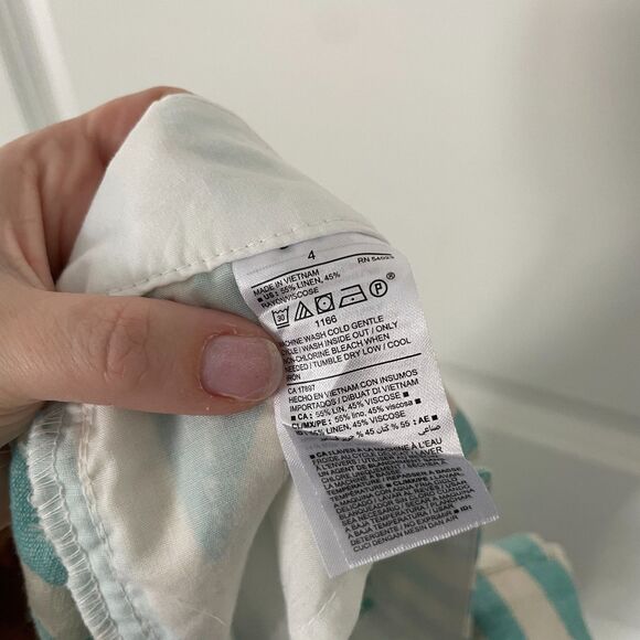 Old Navy Blue & White Striped Everyday Short Boxer Shorts Linen Blend - Size 4 - Picture 5 of 6